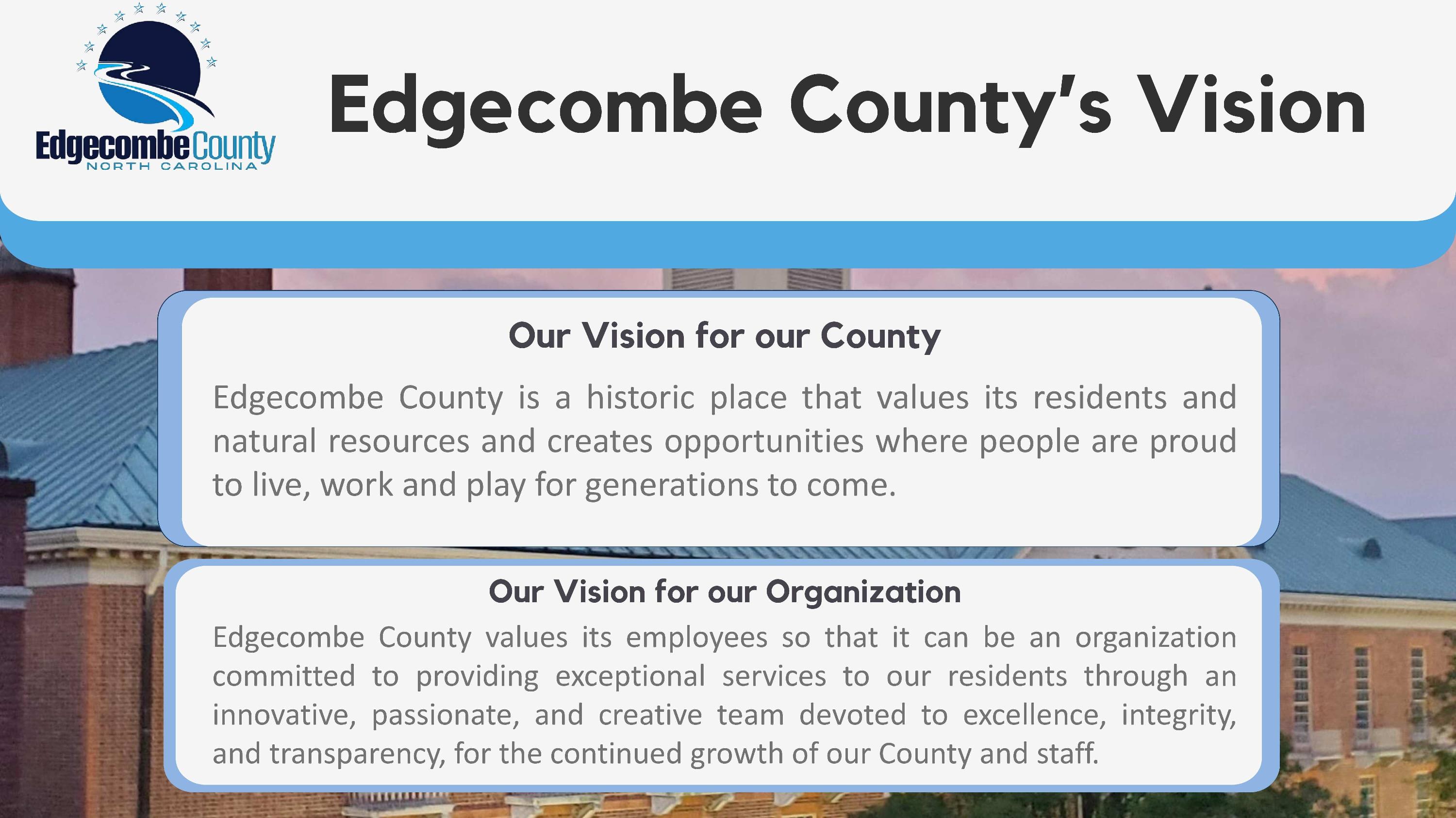 Edgecombe County Vision Statement 2023 2